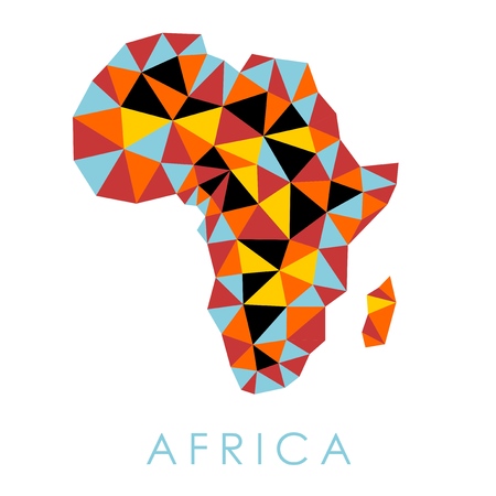 Africa low-poly modern style vector map. Simple graphics.のイラスト素材
