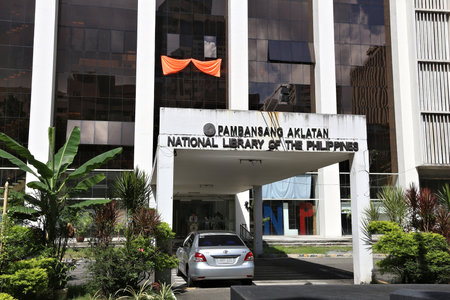 MANILA, PHILIPPINES - NOVEMBER 25, 2017: National Library of the Philippines in Manila. It was established in 1901 and has 1,678,950 items.のeditorial素材