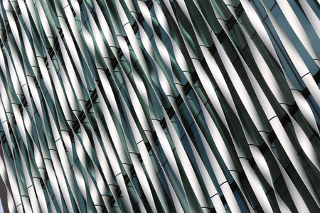 LONDON, UK - JULY 8, 2016: Modern facade of Monument Building in London, UK. It was designed by Make Architects and features twisted anodised aluminium fins.のeditorial素材
