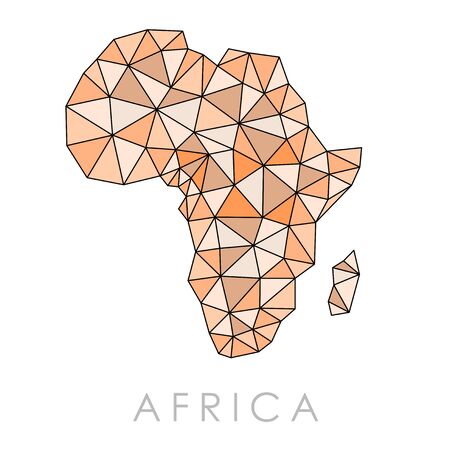 Africa geometric map - modern style low poly triangles vector.のイラスト素材