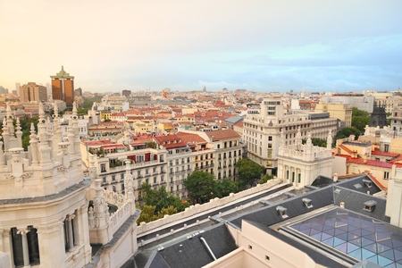 Madrid city, Spain - cityscape and architecture in sunset light.の写真素材