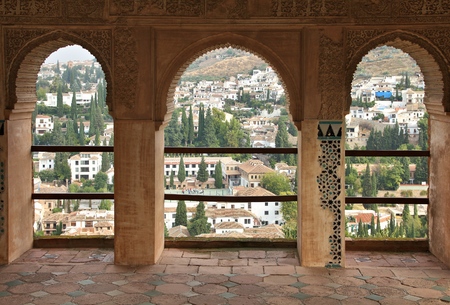 Alhambra in Granada - Moorish palace in Andalusia, Spain.の写真素材