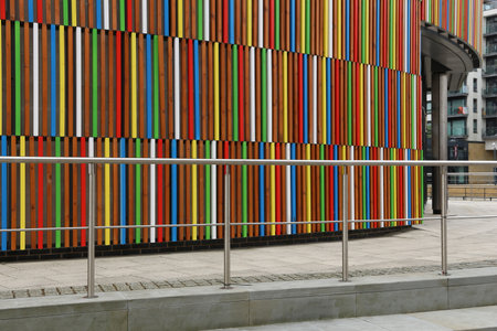LEEDS, UK - JULY 11, 2016: Modern architecture of Leeds Dock mixed developement area in Leeds, UK. The area is owned by Allied London property company.のeditorial素材