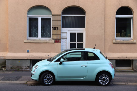 CHEMNITZ, GERMANY - MAY 9, 2018: Fiat 500 small city hatchback car in Germany. There were 45.8...