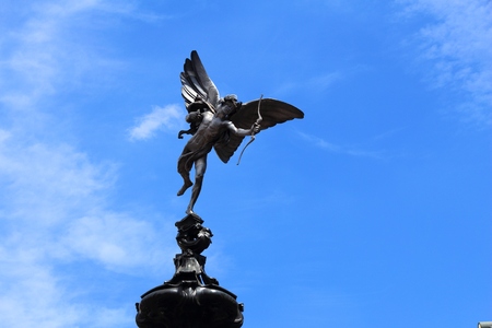 London, UK - Eros statue at Piccadilly Circus.の写真素材