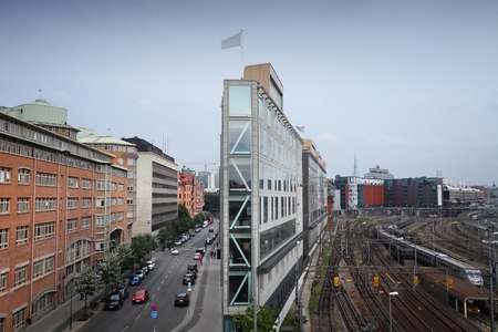 Stockholm - Norrmalm district skyline. Capital city of Sweden on rainy day.の写真素材
