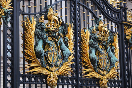 Buckingham Palace gate in London, United Kingdom.のeditorial素材