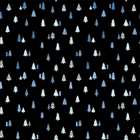 Christmas trees background - simple seamless vector texture. Gift wrapping paper design.のイラスト素材
