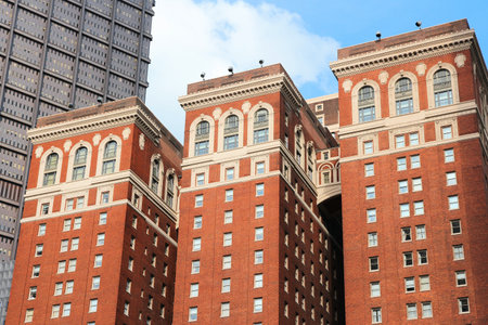 PITTSBURGH, USA - JUNE 29, 2013: Omni William Penn Hotel in Pittsburgh. The historic building dates back to 1916 and is located at Mellon Square.のeditorial素材