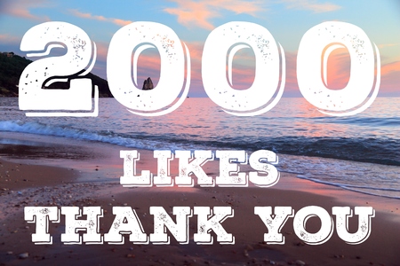 2000 likes - social media milestone achievement. Online community thank you note. 2k follows.の写真素材