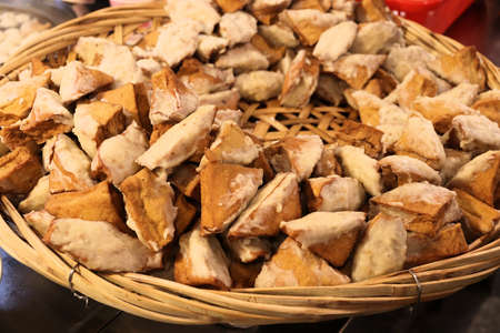 Taiwanese cuisine - stinky tofu. Jiufen Old Street market.