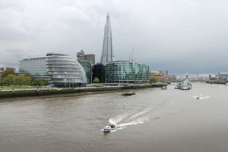 London skyline, UK - cityscape with modern buildings and River Thames.