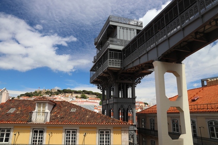Lisbon city in Portugal. Santa Justa lift.