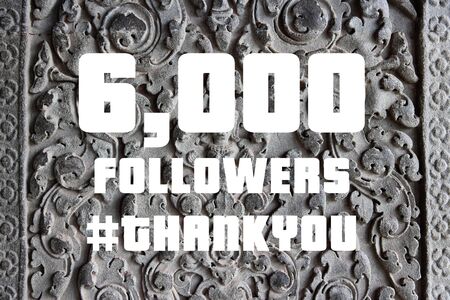 6000 followers - social media milestone banner. Online community thank you note. 6k likes.の写真素材