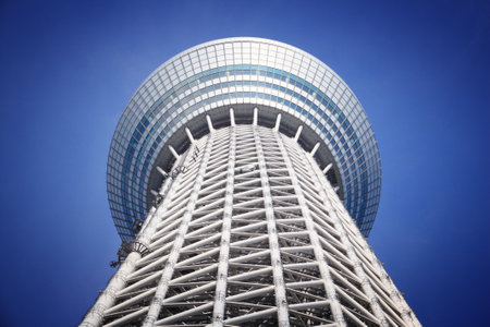 TOKYO, JAPAN - NOVEMBER 30, 2016: Tokyo Skytree Tower in Japan. The 634m tall TV tower is the 2nd tallest structure in the world.のeditorial素材