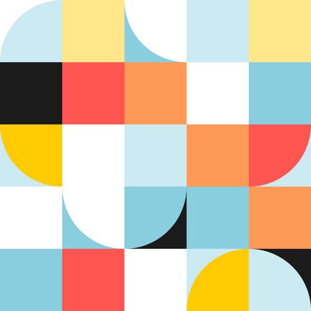 Nordic fashion design. Vector illustration. Simple colorful tiles pattern.のイラスト素材