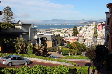Lombard Street in San Francisco city, California.