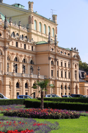Krakow city in Poland. Juliusz Slowacki theatre - baroque landmark. Polish culture.のeditorial素材