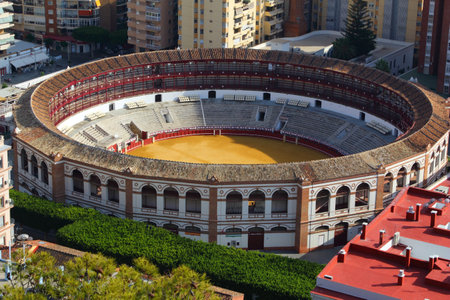 Bull ring arena in Malaga city, Spain.のeditorial素材