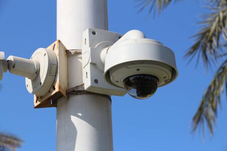 Surveillance camera in Dubai - generic CCTV equipment. Security technology.