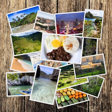 Philippines photo stack - travel place landmark photo collage.の写真素材