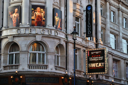 LONDON, UK - JULY 14, 2019: Gielgud Theatre in London, UK. It is one of London West End theatres. In 2013 West End theatres sold 14.5 million tickets.のeditorial素材