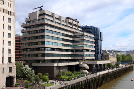 LONDON, UK - JULY 8, 2016: St Magnus House office building in London UK. London is the most populous city in the UK with 13 million people living in its metro area.のeditorial素材