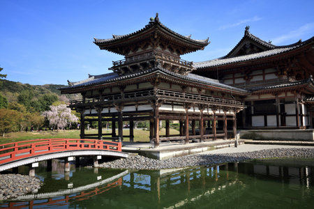 Japan landmark. Uji Phoenix Hall, Kyoto - Byodo-in Buddhist temple, a UNESCO World Heritage Site.のeditorial素材
