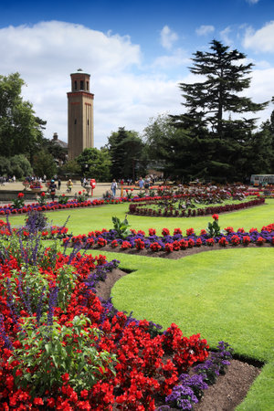 KEW, UK - JULY 15, 2019: People visit Kew Gardens in Greater London. Royal Botanic Gardens are designated as UNESCO World Heritage Site.のeditorial素材