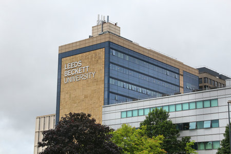 LEEDS, UK - JULY 12, 2016: Leeds Beckett University in the UK. The university was known as Leeds Polytechnic. It's a public university with 25,920 students.のeditorial素材