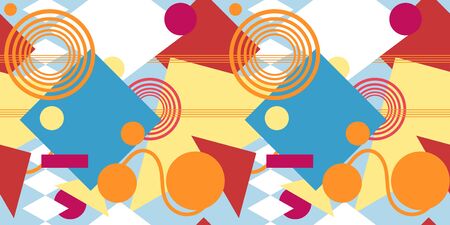 Seamless 2000s style vector pattern. Abstract geometric textile print design.のイラスト素材