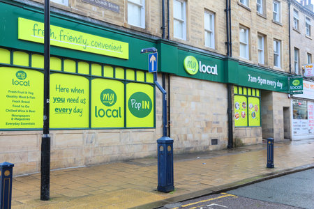 HUDDERSFIELD, UK - JULY 10, 2016: My Local store in Huddersfield, West Yorkshire, UK. My Local was a chain of convenience stores owned by Greybull Capital.のeditorial素材