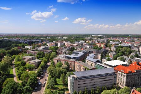 Leipzig city, Germany aerial view. Cityscape with Zentrum district.の写真素材