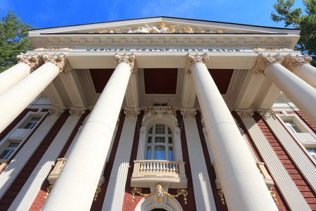 SOFIA, BULGARIA - AUGUST 17, 2012: Ivan Vazov National Theatre in Sofia, capital city of Bulgaria. The National Theatre was founded in 1904.のeditorial素材