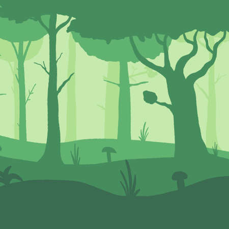 Vector misty forest texture. Forest layers nature illustration.のイラスト素材