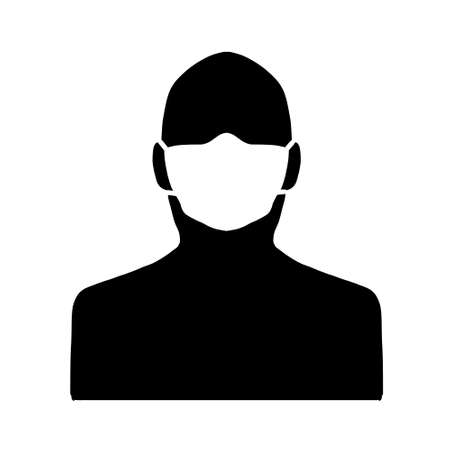 Epidemic concept. Surgical mask wearing zone. Face mask vector.のイラスト素材