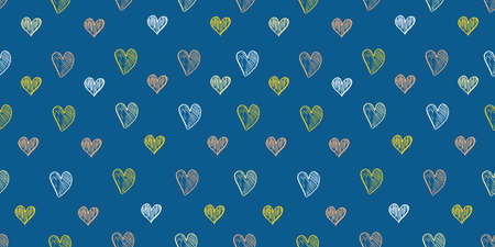 Heart background seamless vector. Fashion pattern with love doodle theme.