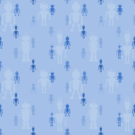 Toy robots fashion pattern. Kids clothes - fashion textile robot design.のイラスト素材