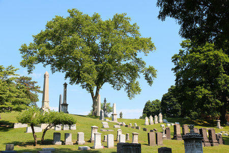 PITTSBURGH, USA - JUNE 30, 2013: Allegheny Cemetery in Pittsburgh, Pennsylvania, USA. It dates back to 1844 and covers 300 acres of land.のeditorial素材