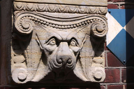 Amsterdam city architecture - Begijnhof residential buildings. Netherlands architecture detail.