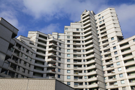 GELSENKIRCHEN, GERMANY - SEPTEMBER 17, 2020: Aparment building in Gelsenkirchen, Germany. Official...