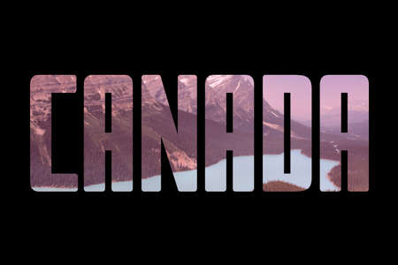 Canada word silhouette. Text sign with country name of Canada.の写真素材