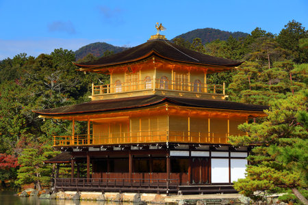 Landmark of Kyoto, Japan. Golden Pavilion.のeditorial素材
