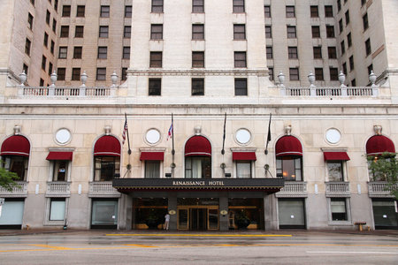 CLEVELAND, USA - JUNE 29, 2013: Renaissance Cleveland Hotel, part of Marriott group. Marriott International is one of largest hotel companies in the world.のeditorial素材