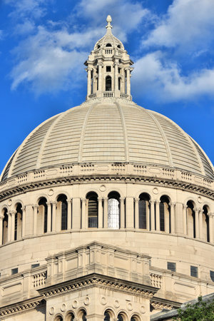 Boston city landmark. The First Church of Christ, Scientist. Classical architecture in sunset light.の写真素材