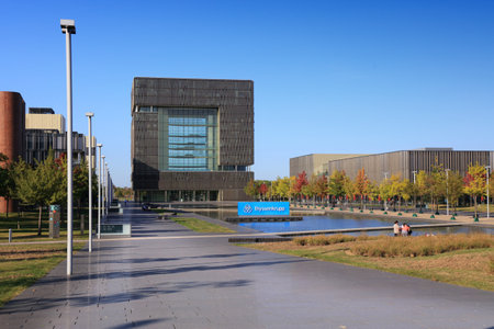 ESSEN, GERMANY - SEPTEMBER 20, 2020: ThyssenKrupp company headquarters in Essen, Germany....