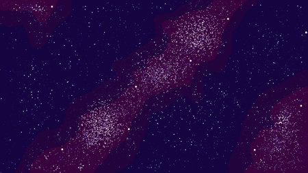 Starry sky vector - night stars background with galaxies and nebulas.のイラスト素材