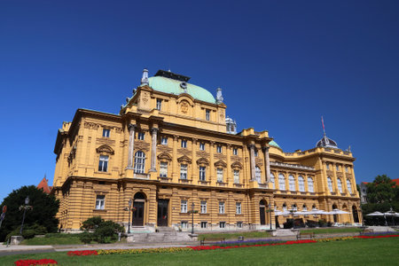 Zagreb city, Croatia. Croatian National Theatre in Zagreb.のeditorial素材