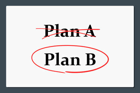 Plan A and Plan B. Business planning and strategy. Contingency plan in business project.のイラスト素材