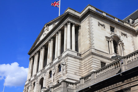 Bank of England - British central bank. Landmark of London UK.のeditorial素材